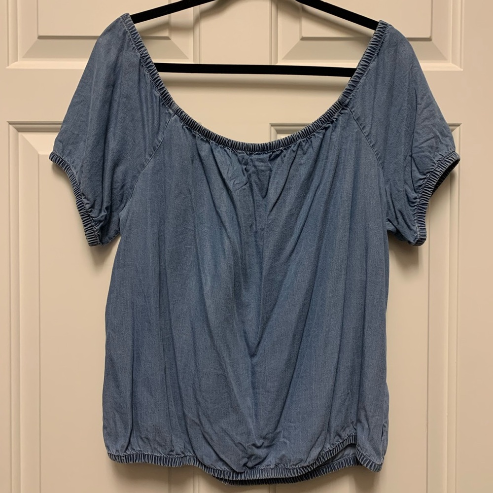 Express Denim off the Shoulder Top
